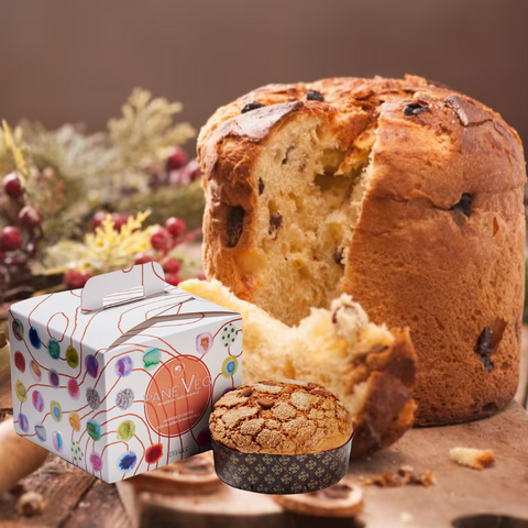 Panettone vegano Arancia e Uvetta con Glassa di Mandorle Pane-Veg - Biscottificio Guerra