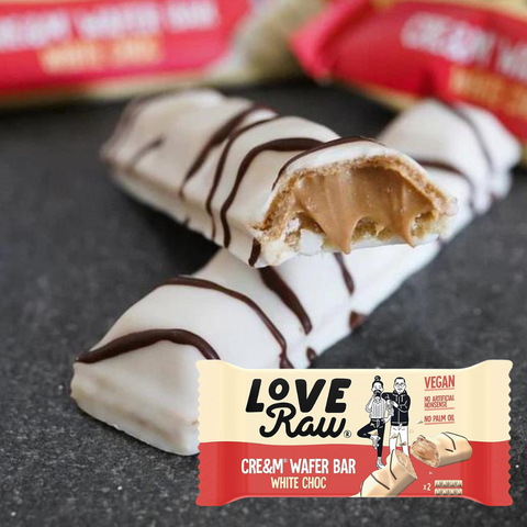 Cream Wafer Bar White Choc - LoveRaw