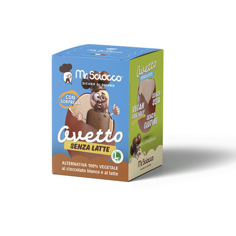 Ovetto ALTERNATIVA 100% VEGETALE al cioccolato bianco e al latte - Mr Sciocco