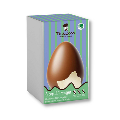 Uovo di Pasqua Vegan  bigusto al cioccolato bianco e al latte - Mr Sciocco