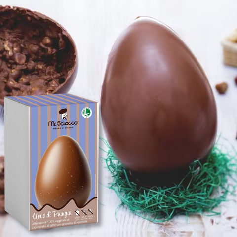 Uovo di Pasqua Vegan al cioccolato al latte e granella di nocciole - Mr Sciocco